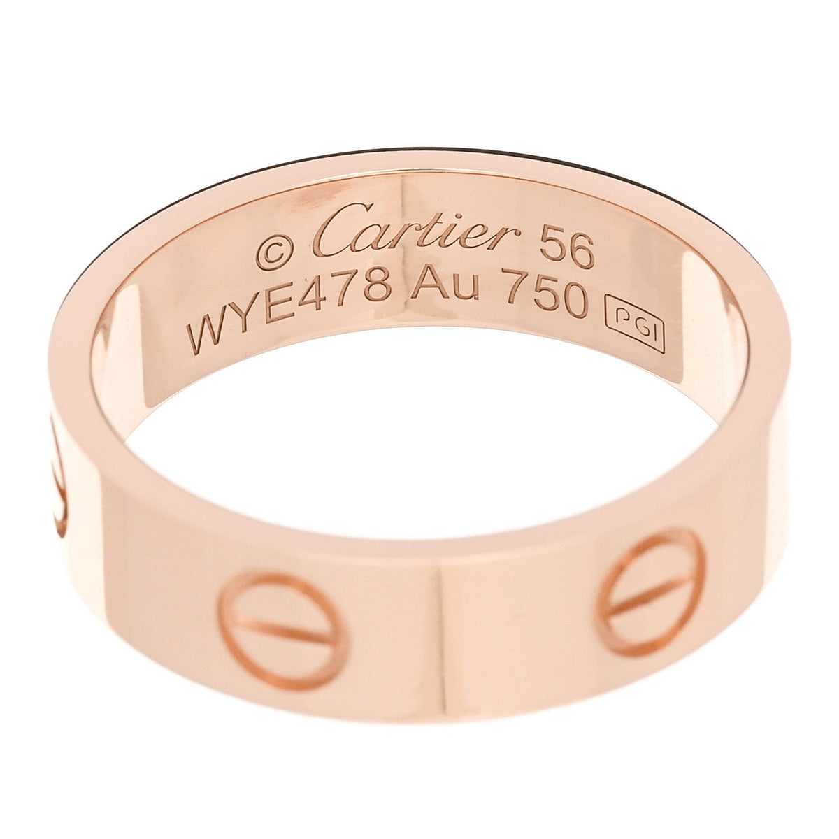 Cartier 18K Pink Gold 5.5mm LOVE Ring 56 7.5