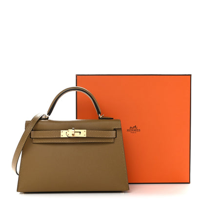 Hermes Madame Calfskin Mini Kelly Sellier 20 Dune