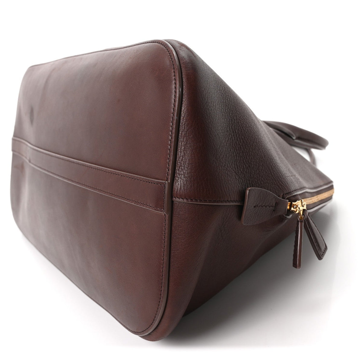 The Row Polished Saddle Calfskin Large Devon Bag Burgundy 1944229
