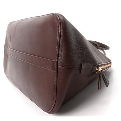 The Row Polished Saddle Calfskin Large Devon Bag Burgundy 1944229