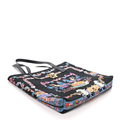 Versace Canvas Underwater Medusa Tote Black Multicolor