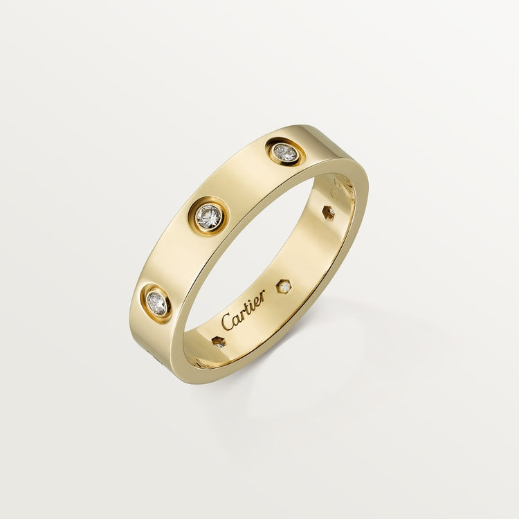 18K Gold Diamonds Cartier Love Ring