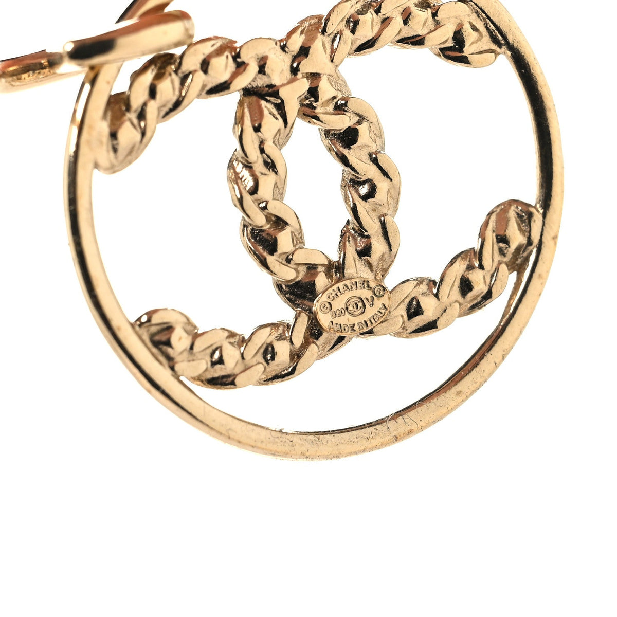 Chanel Baguette Crystal High Society CC Drop Earrings Gold