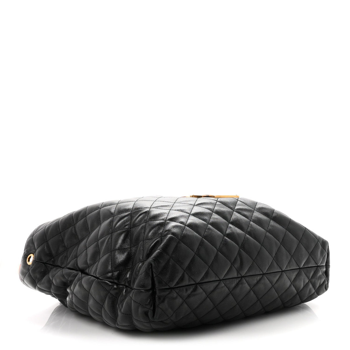 Saint Laurent Lambskin Quilted Maxi Icare Shopping Tote Black