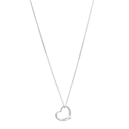 Tiffany Sterling Silver Elsa Peretti 22mm Open Heart Pendant Necklace