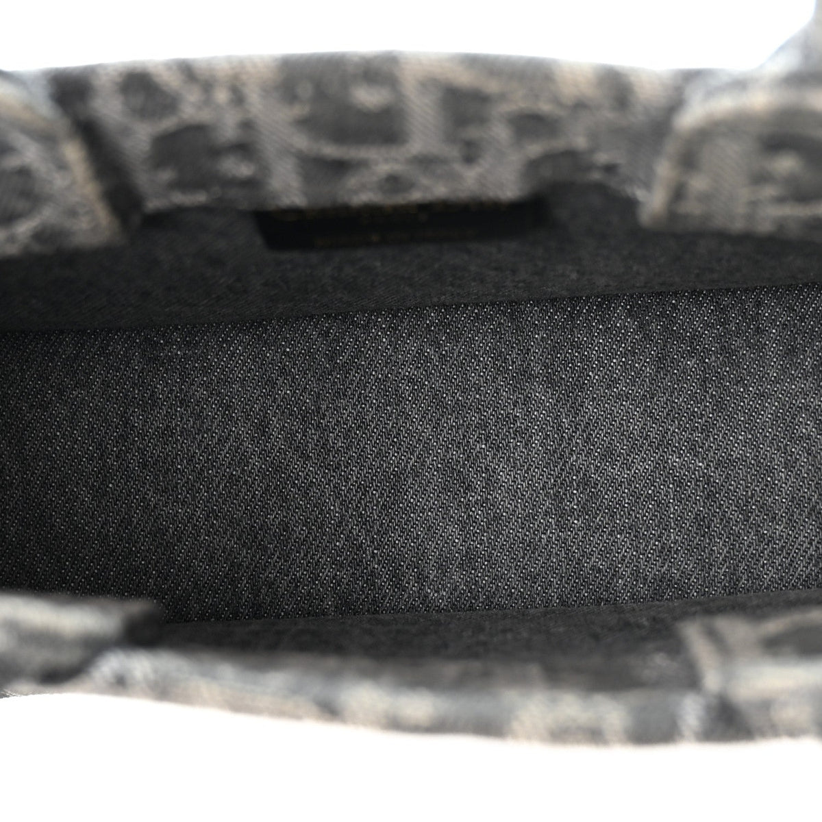 Christian Dior Oblique Denim Mini Book Tote With Strap Grey Multicolor