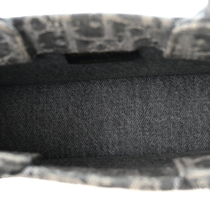 Christian Dior Oblique Denim Mini Book Tote With Strap Grey Multicolor