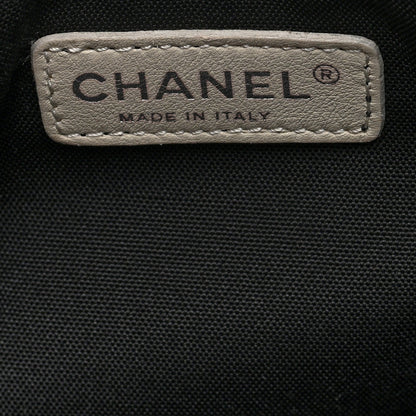 Chanel Metallic Caviar Quilted Timeless CC Shopping Tote Bag Dark Grey