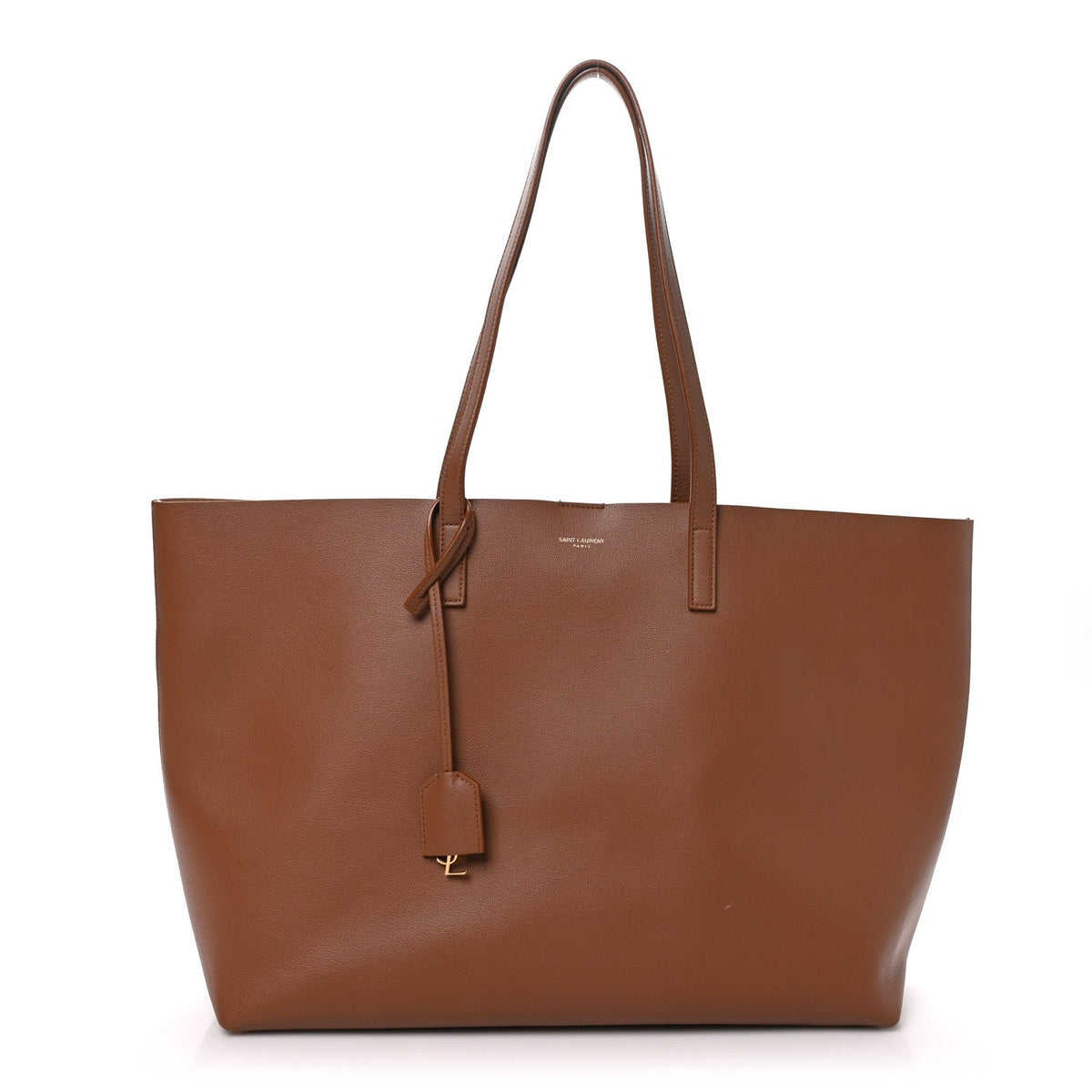 Saint Laurent Calfskin Large Shopping Tote Brick