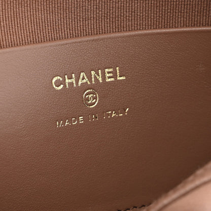 Chanel Caviar Quilted Barrel Clutch With Chain Brown 1983770