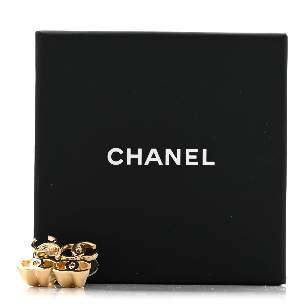 Chanel Metal CC Turnlock Drop Earrings Gold