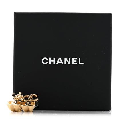 Chanel Metal CC Turnlock Drop Earrings Gold