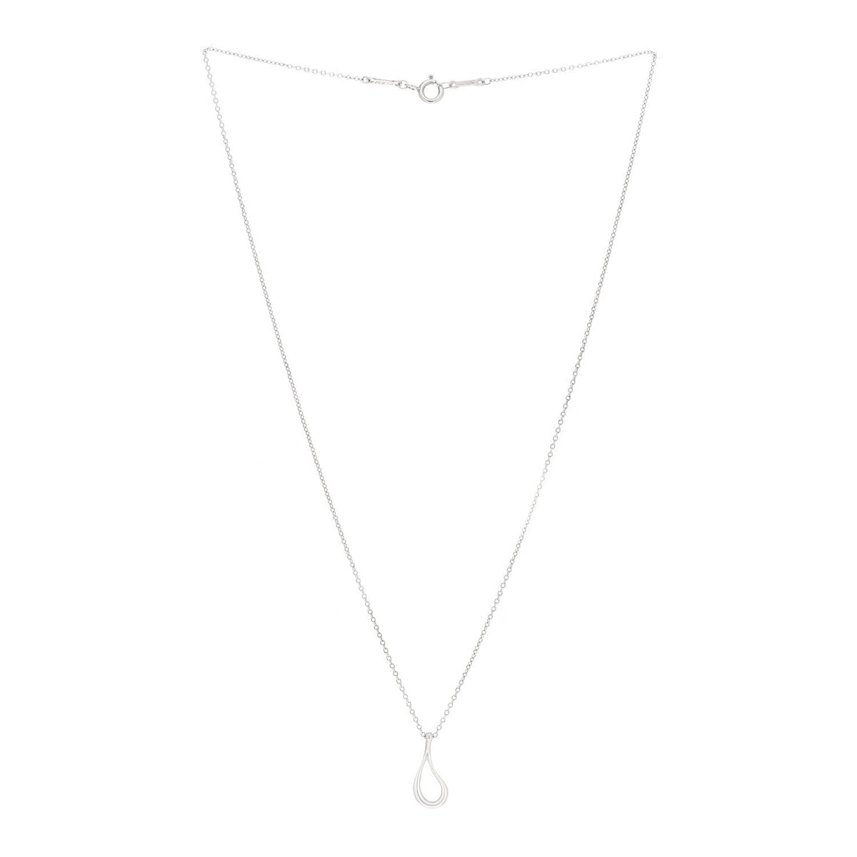 Tiffany Sterling Silver Elsa Peretti Open Tear Drop Pendant Necklace