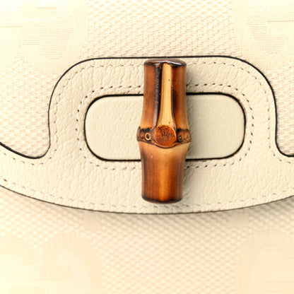 Gucci Jumbo GG Dollar Calfskin Mini Bamboo 1947 Bag Off White