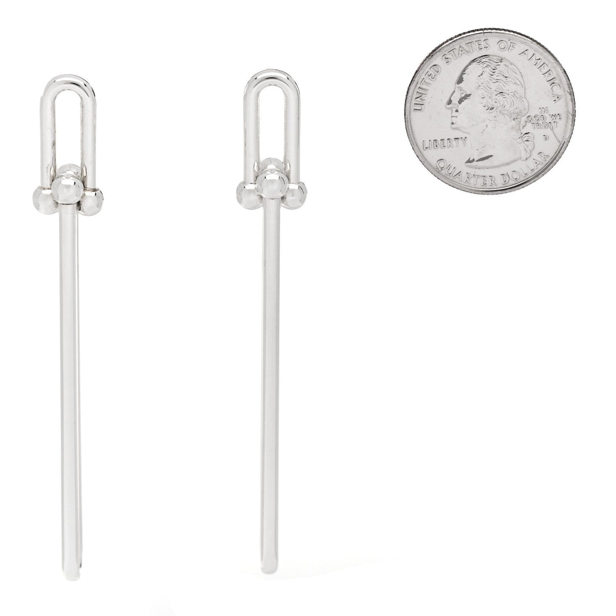 Tiffany Sterling Silver HardWear Double Long Link Earrings