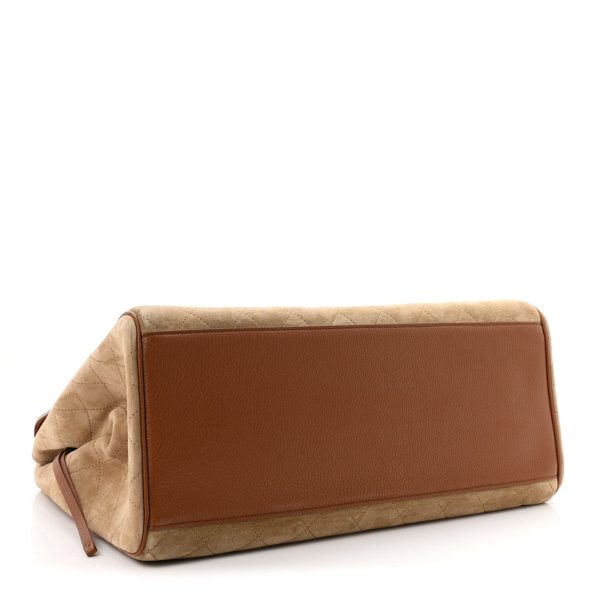 Chanel Grained Calfskin Suede Large Urban Essentials Shopping Bag Dark Beige Camel