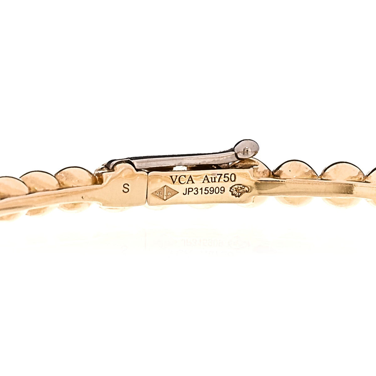 Van Cleef & Arpels 18K Yellow Gold Perlee Pearls of Gold Bracelet S