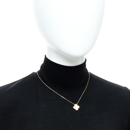 Van Cleef & Arpels 18K Yellow Gold Mother of Pearl Vintage Alhambra Pendant Necklace