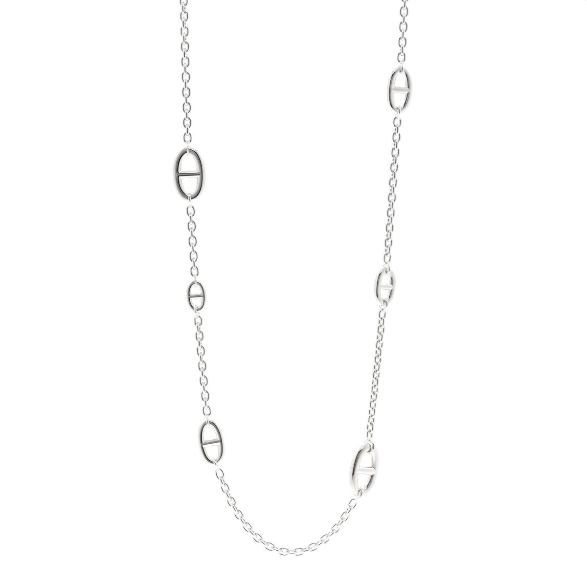 Hermes Sterling Silver Farandole Necklace 80