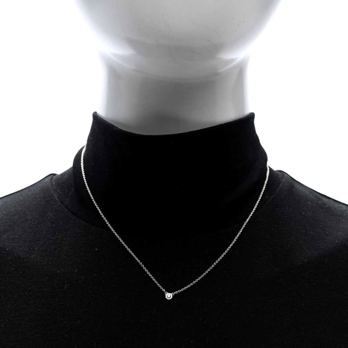 Tiffany Sterling Silver Diamond 0.10ct Elsa Peretti Diamonds by the Yard Pendant Necklace
