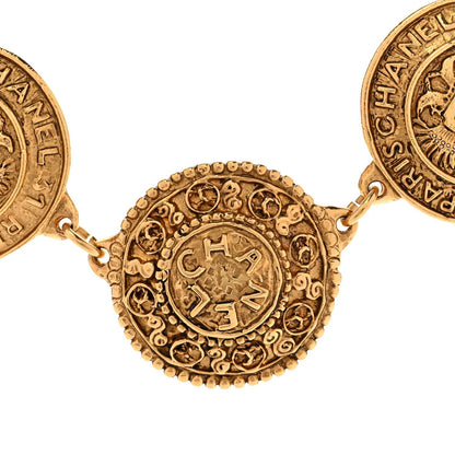 Chanel Metal CC Medallion Necklace Gold