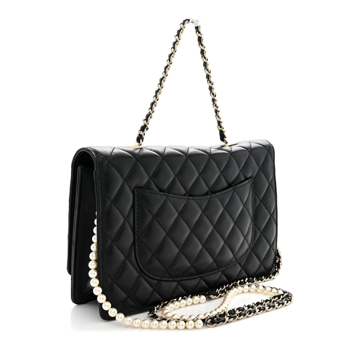Chanel Lambskin Quilted Fantasy Pearl Flap Black