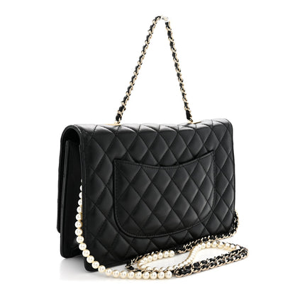 Chanel Lambskin Quilted Fantasy Pearl Flap Black