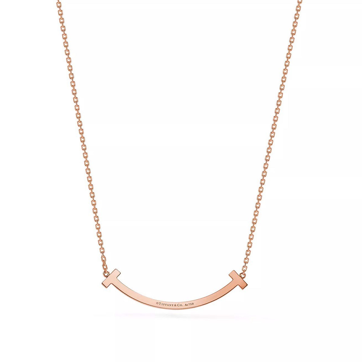 18K Gold Diamond Tiffany T Medium Smile Pendant