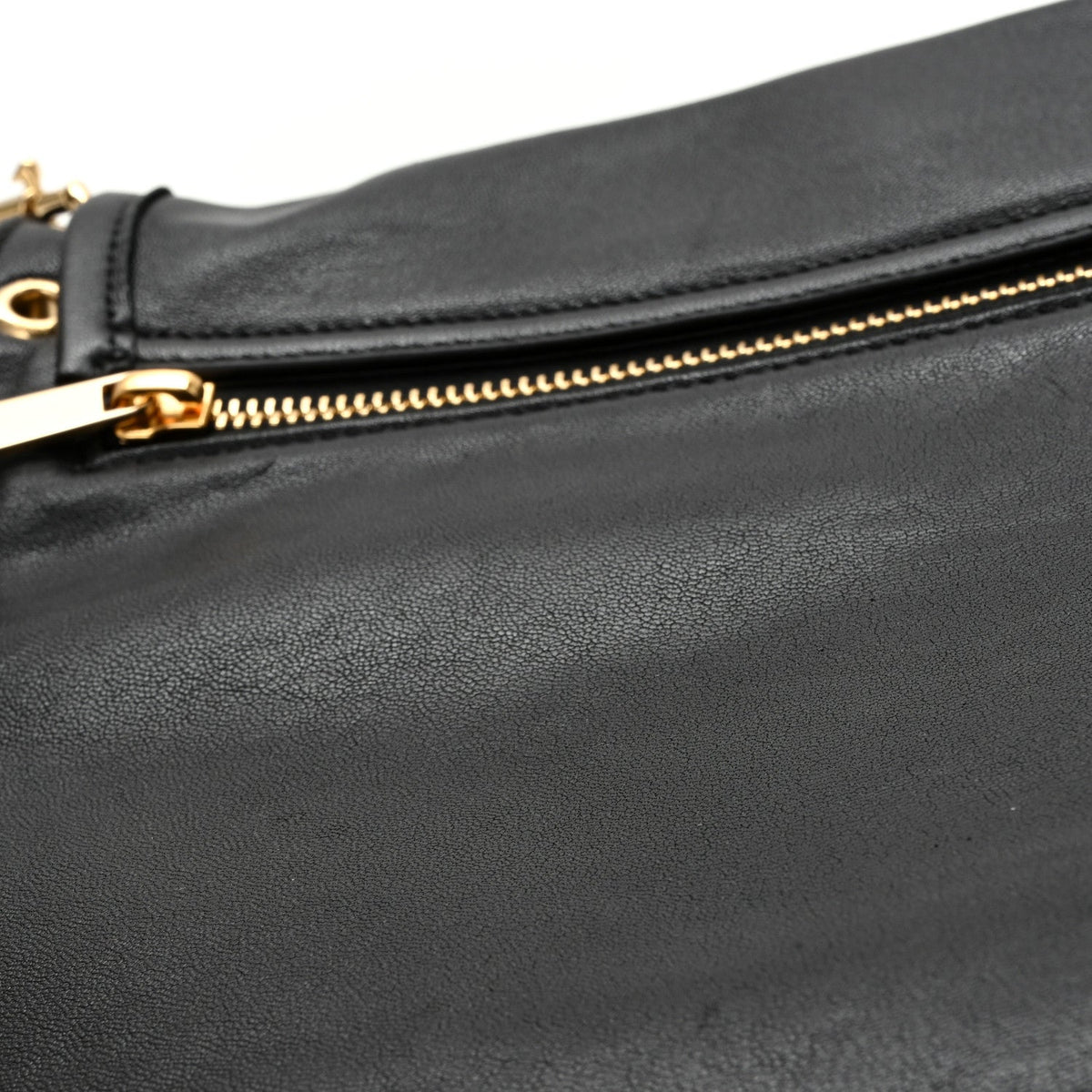 Celine Shiny Lambskin Soft Triomphe Besace Bag Black