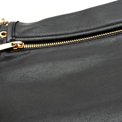 Celine Shiny Lambskin Soft Triomphe Besace Bag Black