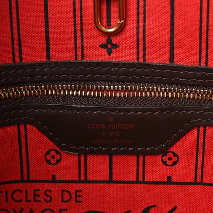 Louis Vuitton Damier Ebene Neverfull MM Bag Brown