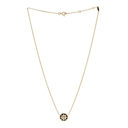 Christian Dior 18K Yellow Gold Diamond Lapis Lazuli Rose Des Vents Necklace
