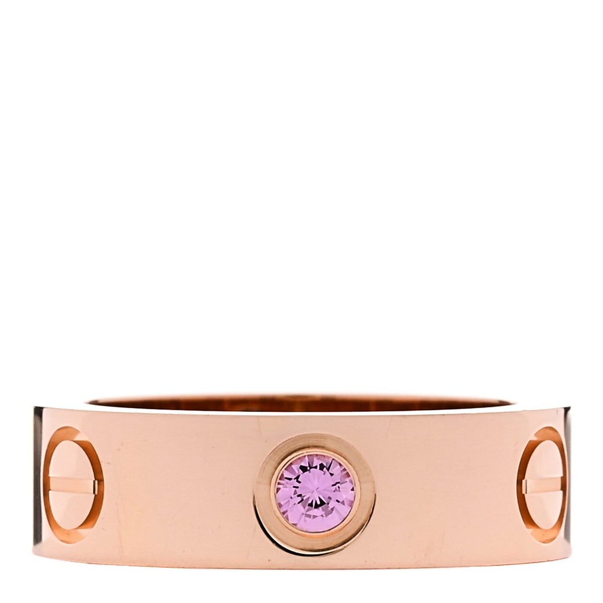18K Pink Gold Pink Sapphire 5.5mm LOVE Ring 49 5