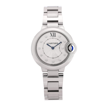 Cartier Stainless Steel Diamond 33mm Ballon Bleu Watch