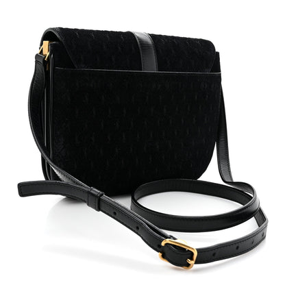Saint Laurent Suede Le Monogramme Satchel Black