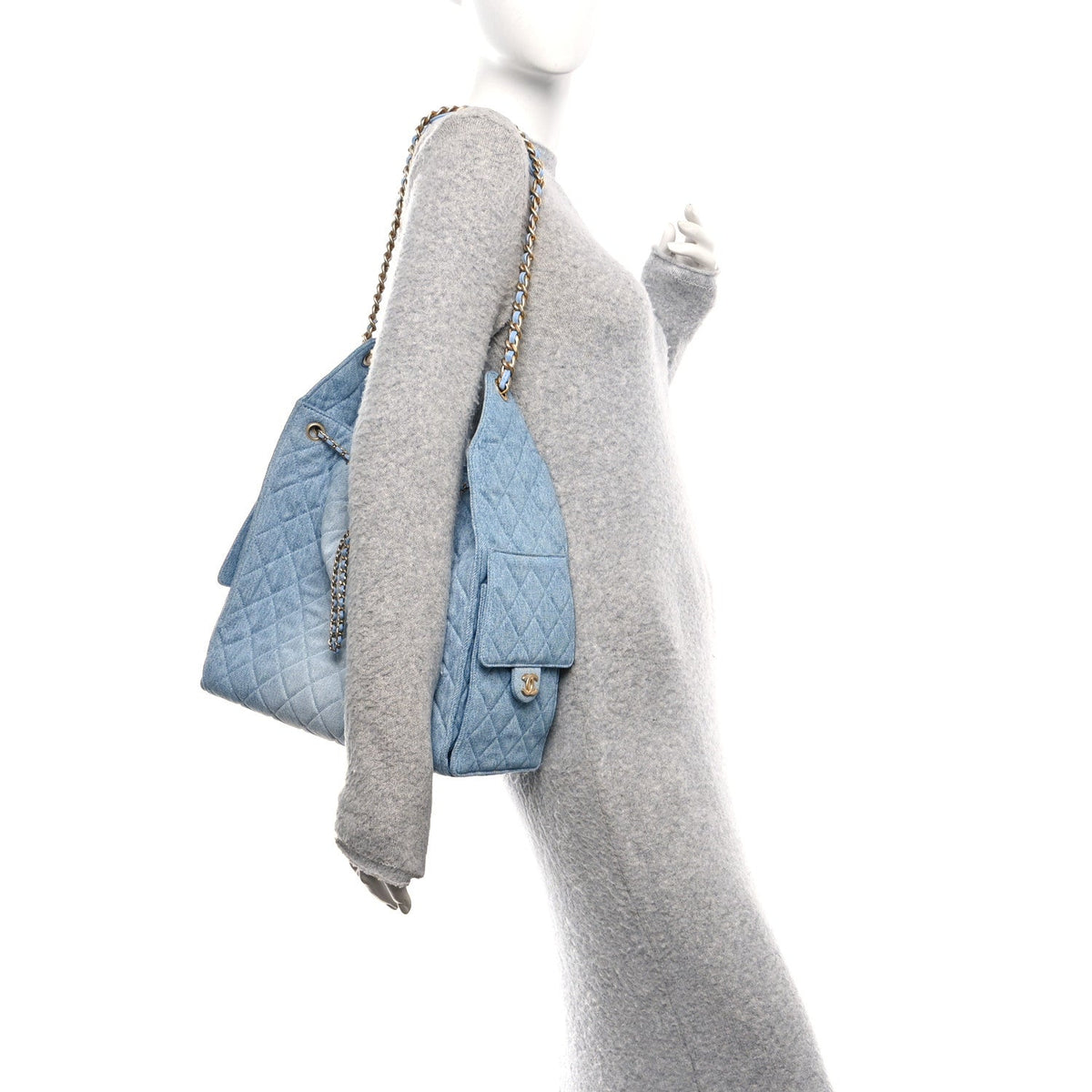 Chanel Washed Denim Quilted Medium 25 Handbag Blue