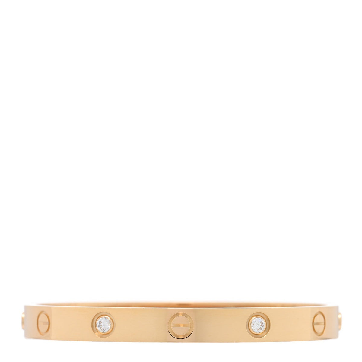 Cartier 18K Yellow Gold 4 Diamond LOVE Bracelet 16