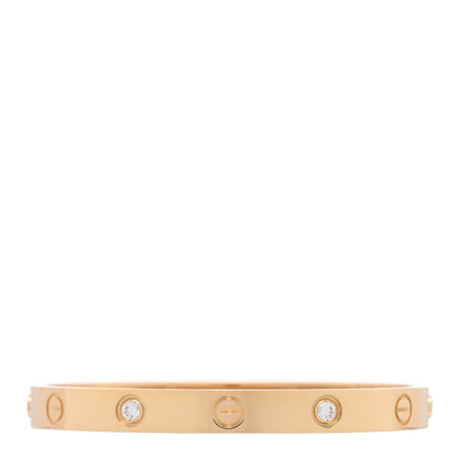 Cartier 18K Yellow Gold 4 Diamond LOVE Bracelet 16