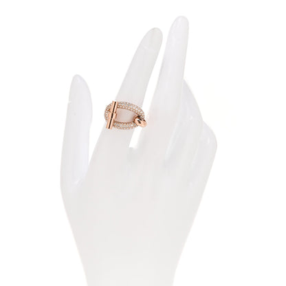 Hermes 18K Rose Gold Diamond Adage Ring 52 6