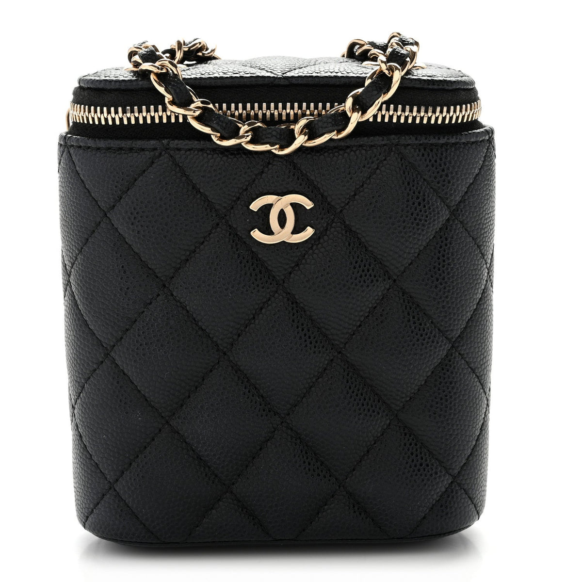 Chanel Caviar Quilted Small Vertical Vanity Case Black 1907752