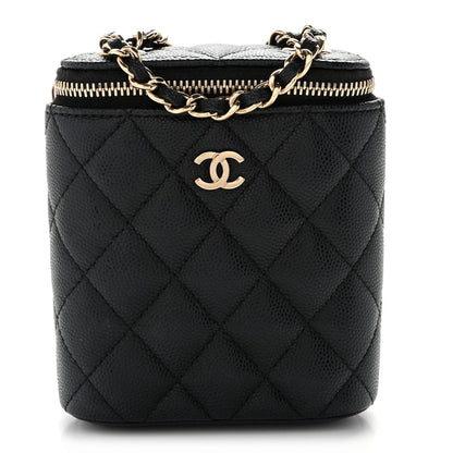 Chanel Caviar Quilted Small Vertical Vanity Case Black 1907752