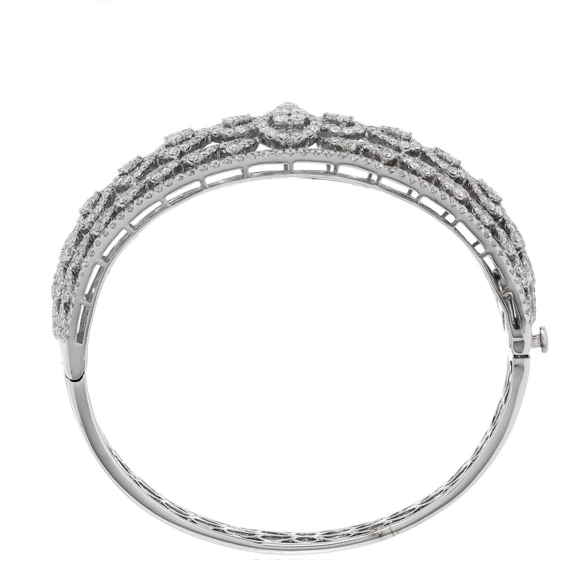 Parker & West by FASHIONPHILE18K White Gold Diamond 10.80ctw Bangle Bracelet