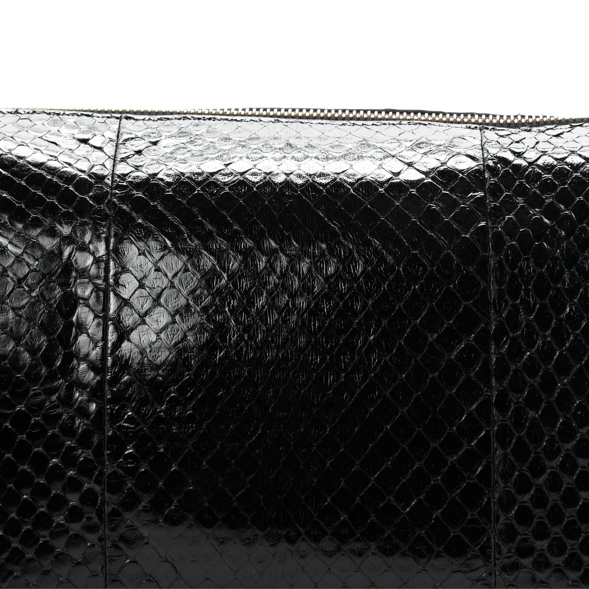 Gucci Snakeskin Half Horsebit Medium Shoulder Bag Black