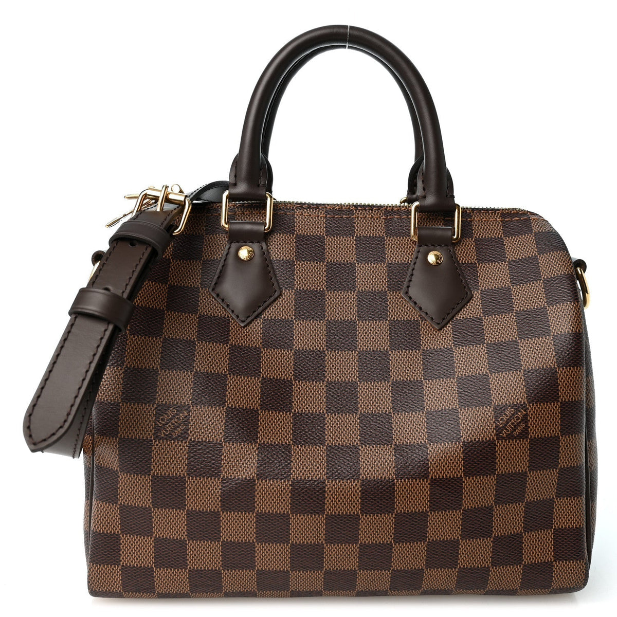 Louis Vuitton Damier Ebene Speedy Bandouliere 25 Brown