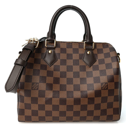 Louis Vuitton Damier Ebene Speedy Bandouliere 25 Brown