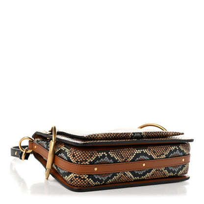 Chloe Calfskin Snakeskin Embossed Small Roy Bag Multicolor