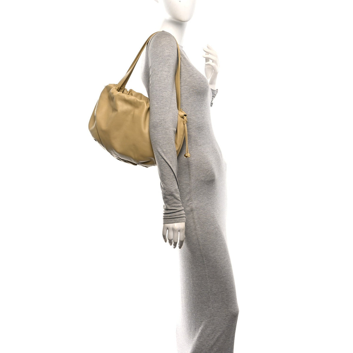 Bottega Veneta Nappa The Bulb Shoulder Clutch Tapioca