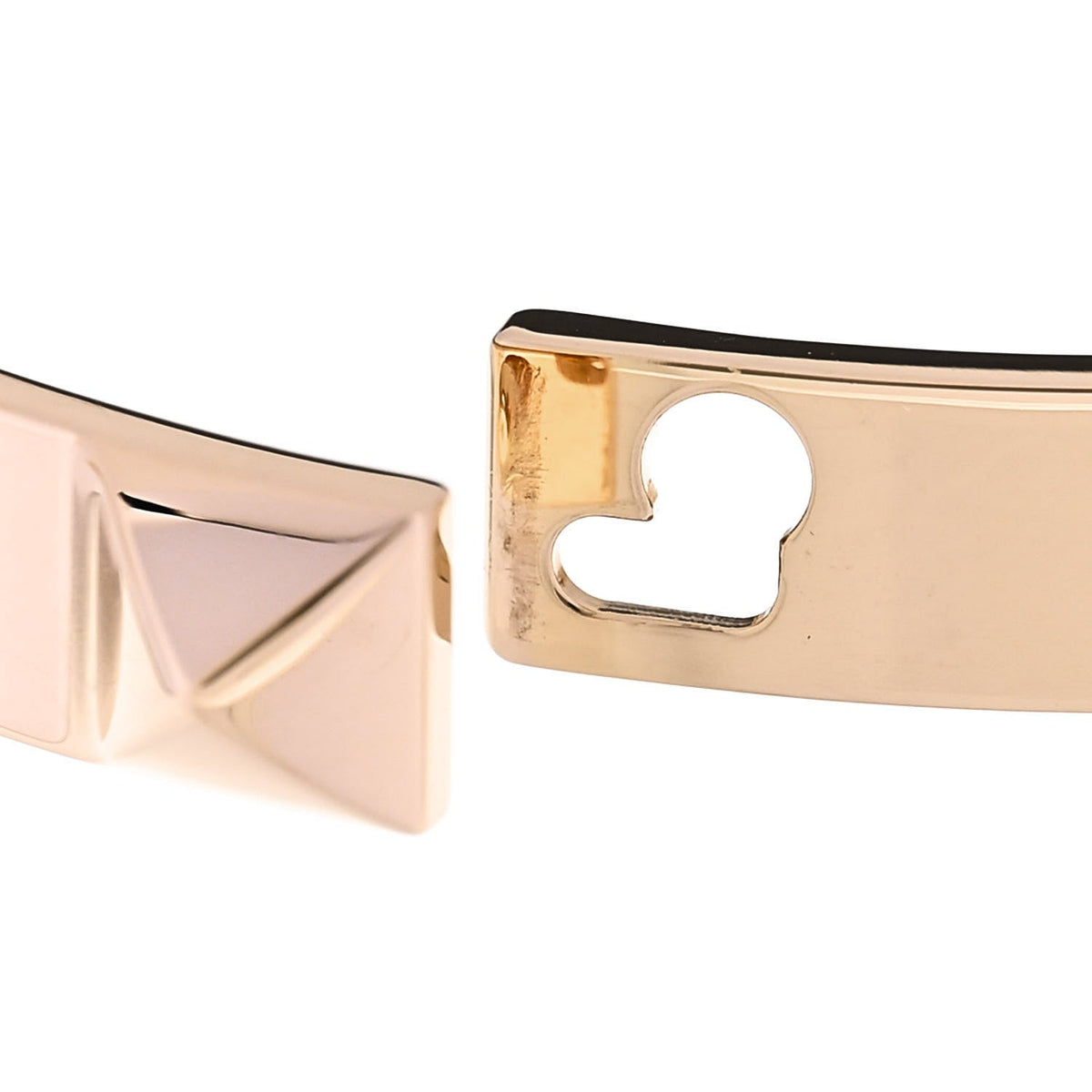 Hermes 18K Rose Gold Diamond Collier De Chien Bracelet PM SH