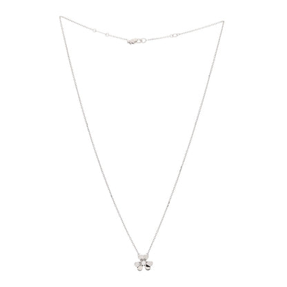 Van Cleef & Arpels 18K White Gold Diamond Mini Frivole Pendant Necklace