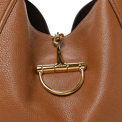 Gucci Grained Calfskin Softbit Maxi Shoulder Bag Brown